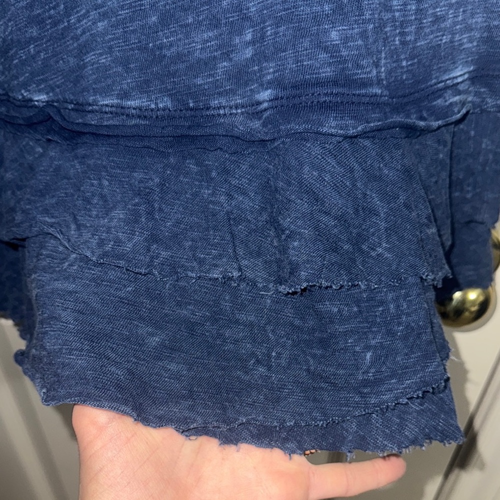 Blue Ruffled Short Sleeve Top - Picture 4 of 6